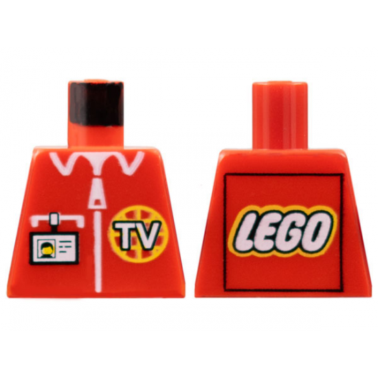 Torso TV Logo, Zipper and ID Badge Pattern - LEGO Logo on Back
