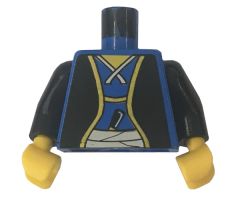 Torso Castle Ninja Samurai Robe, Sash and Dagger Pattern (Shogun) / Black Arms / Yellow Hands
