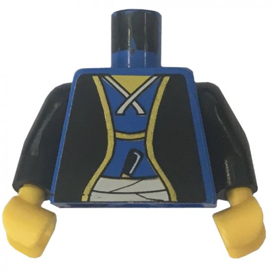 Torso Castle Ninja Samurai Robe, Sash and Dagger Pattern (Shogun) / Black Arms / Yellow Hands