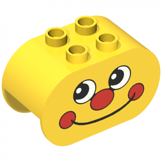 Duplo, Brick 2 x 4 x 2 Rounded Ends with Dimpled Face Pattern