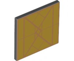 Road Sign 2 x 2 Square with Open O Clip with Diamond Gold Triangles Pattern