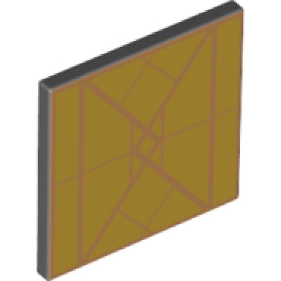 Road Sign 2 x 2 Square with Open O Clip with Diamond Gold Triangles Pattern