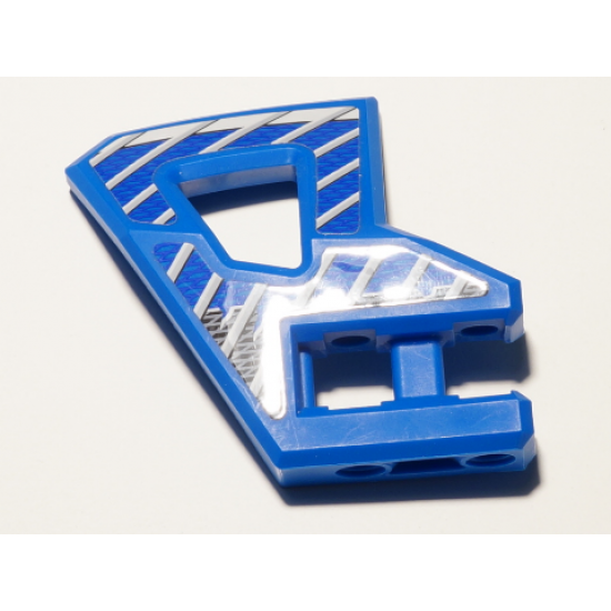 Technic, Panel RC Car Flexible Bumper Right with Gray Stripes on Blue and Black Background Pattern (Stickers) - Set 8369-2