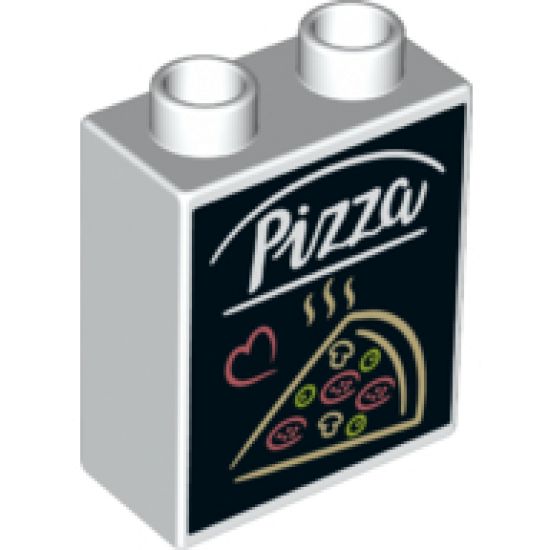 Duplo, Brick 1 x 2 x 2 with Pizza Pattern