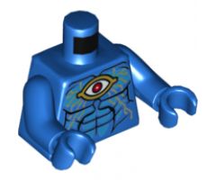 Torso Gold Eye and Circuitry, Red Iris, Dark Azure Highlights, Black Muscle Lines Pattern / Blue Arms / Blue Hands