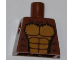Torso Bare Chest with Muscles Outline and Black Hair Pattern