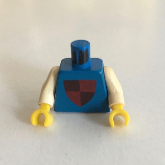 Torso Castle Classic Shield Quartered Red/Blue Pattern / White Arms / Yellow Hands