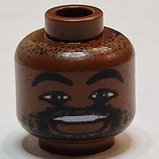 Minifigure, Head NBA Karl Malone Pattern - Blocked Open Stud