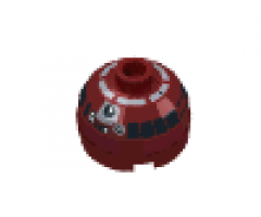 Brick, Round 2 x 2 Dome Top with Silver and Black Pattern (R4-P17)