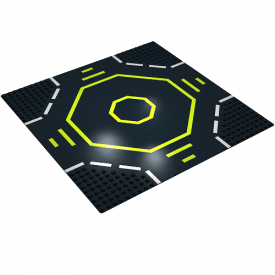 Baseplate, Road 32 x 32 9-Stud Landing Pad with Green Octagon Pattern
