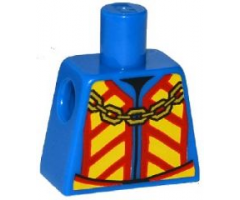 Torso Castle King Jacket with Red and Yellow Chevrons and Gold Chain Pattern