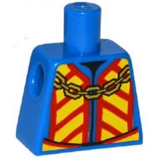 Torso Castle King Jacket with Red and Yellow Chevrons and Gold Chain Pattern