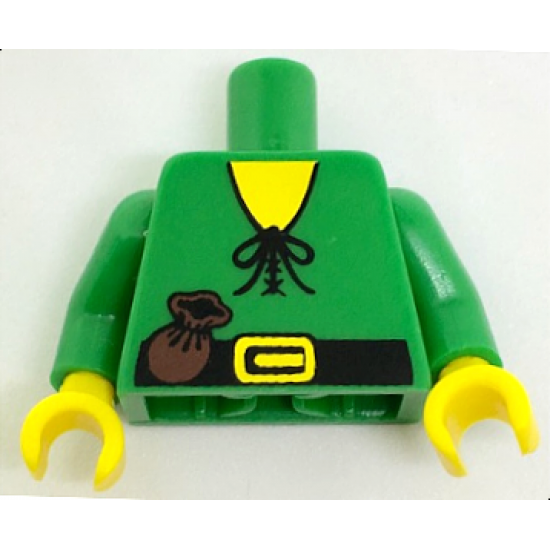 Torso Castle Forestman Tie Shirt and Purse Pattern, Inside with Ribs (Reissue) / Green Arms / Yellow Hands