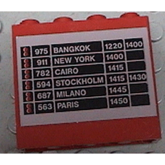 Panel 1 x 4 x 3 with Schedule Pattern 2 on Both Sides (Stickers) - Set 6396