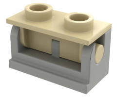 Hinge Brick 1 x 2 Base with Tan Hinge Brick 1 x 2 Top Plate (3937 / 3938)