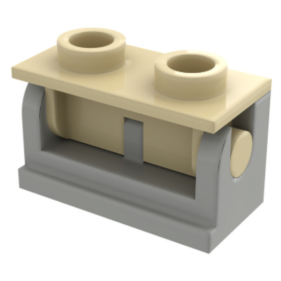 Hinge Brick 1 x 2 Base with Tan Hinge Brick 1 x 2 Top Plate (3937 / 3938)