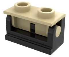 Hinge Brick 1 x 2 Base with Tan Hinge Brick 1 x 2 Top Plate (3937 / 3938)