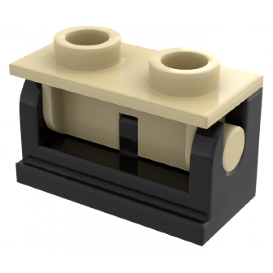 Hinge Brick 1 x 2 Base with Tan Hinge Brick 1 x 2 Top Plate (3937 / 3938)