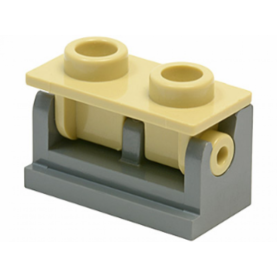 Hinge Brick 1 x 2 Base with Tan Hinge Brick 1 x 2 Top Plate (3937 / 3938)