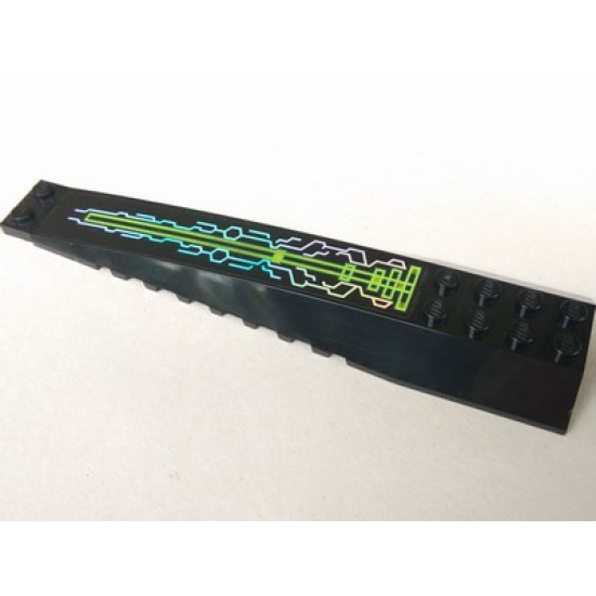 Wedge 16 x 4 Triple Curved with Holographic Circuitry Pattern (Sticker) - Set 7644