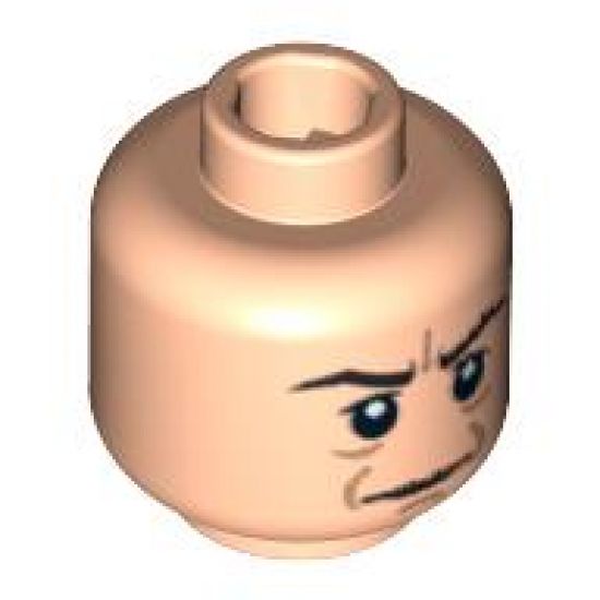 Minifigure, Head Male HP Snape with Brown Lines and Crease Between Eyebrows Pattern - Blocked Open Stud