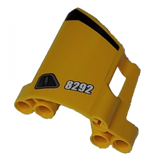 Technic, Panel Fairing #22 Large Short, Small Hole, Side A with '8292' and Door Handle Pattern (Sticker) - Set 8292