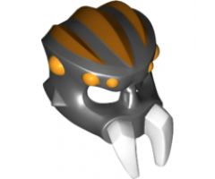 Minifigure, Headgear Mask Spider with White Pincers, Bright Light Orange Spots and Gold Ridges Pattern