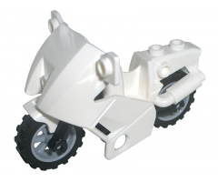 Riding Cycle Motorcycle City with Black Chassis (Short Fairing Mounts) and Light Bluish Gray Wheels
