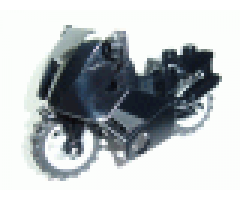 Riding Cycle Motorcycle City with Black Chassis (Short Fairing Mounts) and Light Bluish Gray Wheels