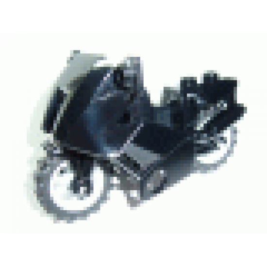 Riding Cycle Motorcycle City with Black Chassis (Short Fairing Mounts) and Light Bluish Gray Wheels