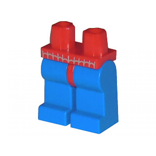 Hips and Blue Legs with Spider-Man Webbing Pattern