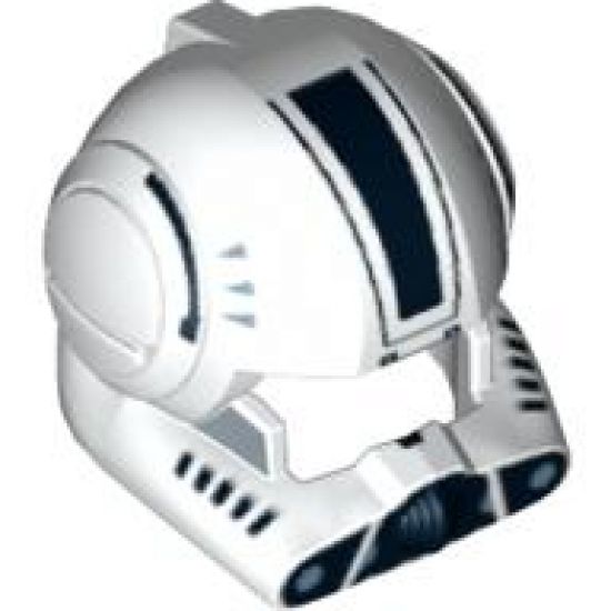Minifigure, Headgear Helmet SW Clone Pilot with Open Visor and Black Markings Pattern