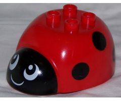 Duplo, Animal Insect Body with 2 x 2 Studs with Ladybug Pattern