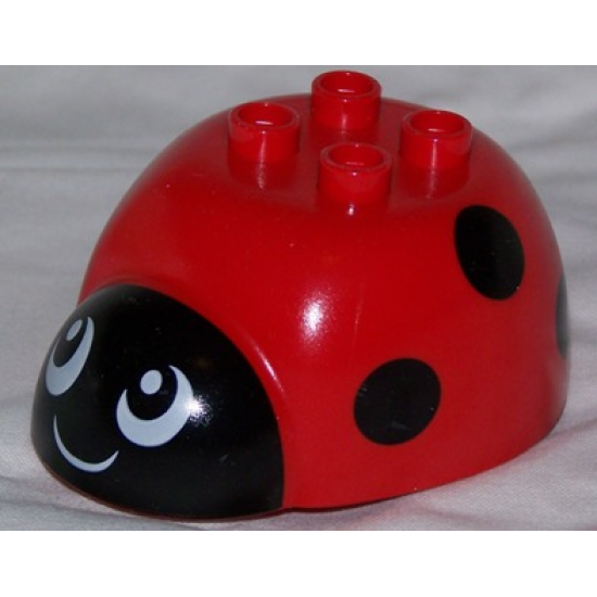 Duplo, Animal Insect Body with 2 x 2 Studs with Ladybug Pattern