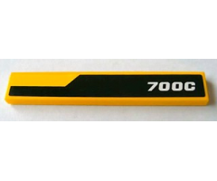 Tile 1 x 6 with Black Line and White '700C' Pattern Model Left (Sticker) - Set 8069