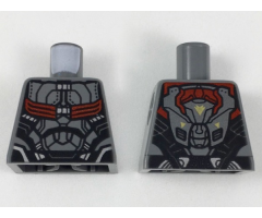 Torso Armored Flight Suit with Black Panel Lines and Red Straps Pattern