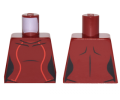 Torso Female Outline, Black Neckline and Collarbones, 2 Red Stripes Pattern