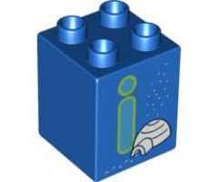 Duplo, Brick 2 x 2 x 2 with Letter I and Igloo Pattern