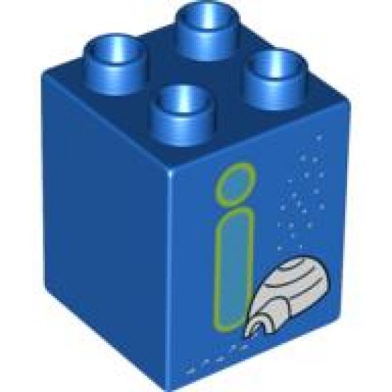 Duplo, Brick 2 x 2 x 2 with Letter I and Igloo Pattern