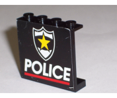 Panel 1 x 4 x 3 with Police Red Line and Yellow Star Badge Pattern (Sticker) - Set 6348