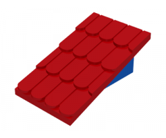Fabuland Roof Support Slope, 6 x 2 with Red Fabuland Roof Slope without Chimney Hole (787 / 4323)