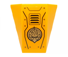 Wedge 4 x 4 No Studs with Gold Chima Emblem, Vents and Rivets Pattern (Sticker) - Set 70227