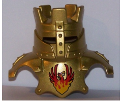Duplo, Figure Wear & Utensil Clothing Head Armor with Gold Crown and Gold Breastplate and Phoenix Pattern