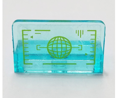 Panel 1 x 2 x 1 with Lime Head-Up Display (HUD) with Wire Frame Globe Pattern (Sticker) - Set 76023