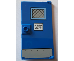 Door 1 x 4 x 6 with Stud Handle with Lattice Window, 'KEEP OUT' and Metal Plate with 5 Rivets Pattern (Stickers) - Set 71016