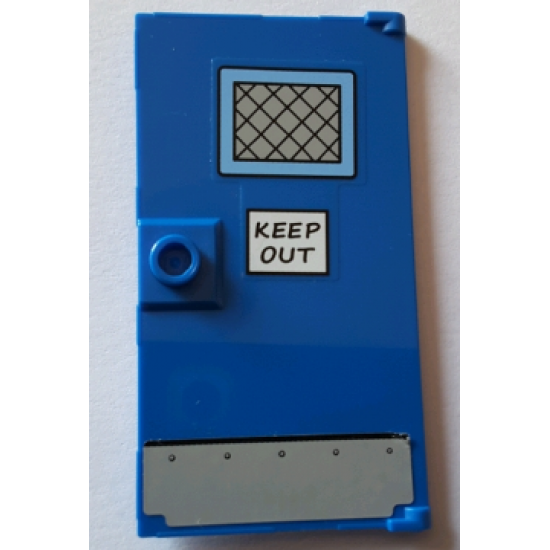 Door 1 x 4 x 6 with Stud Handle with Lattice Window, 'KEEP OUT' and Metal Plate with 5 Rivets Pattern (Stickers) - Set 71016