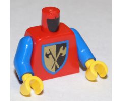 Torso Castle Crusaders Crossed Axe Shield Pattern / Blue Arms / Yellow Hands