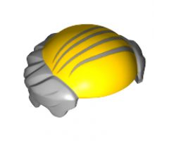 Minifigure, Hair Male Bald Top with Light Bluish Gray Short Hair and Combover Lines Pattern