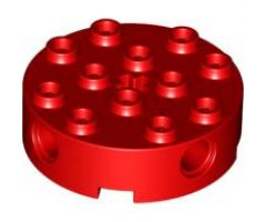 Brick, Round 4 x 4 with 4 Side Pin Holes and Center Axle Hole