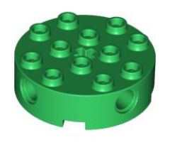 Brick, Round 4 x 4 with 4 Side Pin Holes and Center Axle Hole